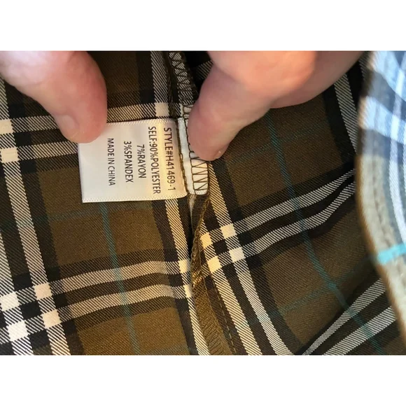 0247 NWOT Size Small **Jodifil** Green Plaid Shirt Dress. - Picture 12 of 14